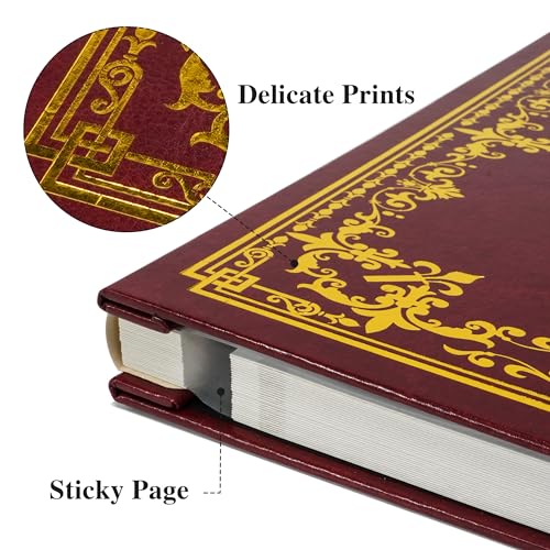 Vienrose Large Self Adhesive Photo Album, 13.19x12.8 Inch, 60 Pages, Red - color: Red, size: 12.8"x13.19" 60 Pages