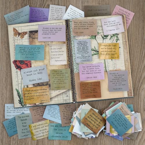120 Pieces Retro Bible Verse Stickers (2 Pieces of Each), Inspirational Christian Vintage Journaling Stickers Typewriter Font Quotes Bible Study Supplies for Water Bottle Laptop Scrapbooking Decals - style: Bible Verse Stickers, 120 pcs, 2 pcs/each