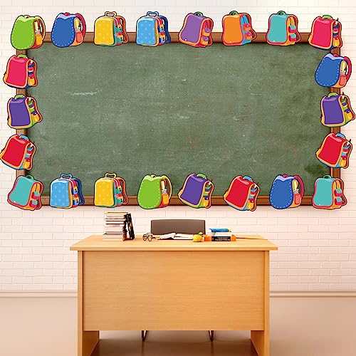 Chuangdi 60 Pcs Backpack Cutouts Cartoon Backpack for Classroom - style: Backpack