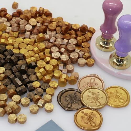 600pcs Sealing Wax Beads for Wax Seal Stamp, Perfect for Gift Sealing, Letter Sealing, Crafting Projects, Invitations Cards Sealing, Envelopes Sealing (Gold) - color: Gold