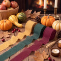 1" x 27 Yd Chiffon Silk Ribbon Set - 3 Rolls Handmade Fringe Chiffon Ribbon - color: Red, Green, Orange
