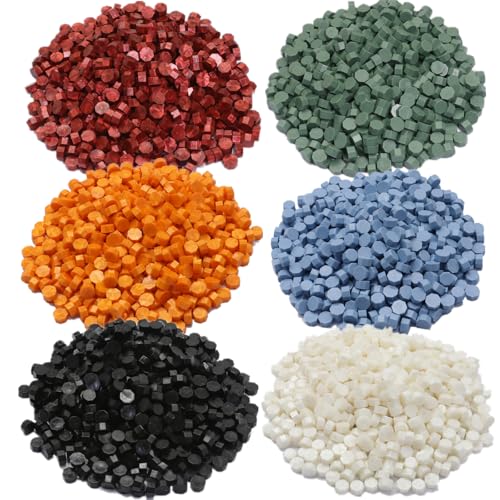 Olive Green Wax Seal Beads - 400Pcs Octagon Sealing Beads Set for Wax Seal Stamp, Gift Wrapping, Letter Sealing - color: Olive Green