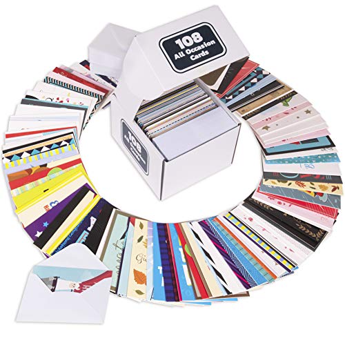 Kangaroo 108 4x6 All Occasion Greeting Cards Assortment Box With Envelopes
