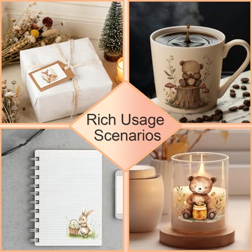 4 PCS Forest Animals Cuttable UV DTF Stickers - style: forest animals
