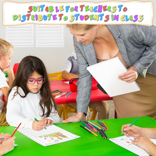100 Sheets Handwriting Paper for Kid 8.5"x11" Primary Writing Paper | Kindergarten Write Story Bulk, Picture Space and Lines, DIY Craft Writing Kit, Kids Journal Activity, Back to School Supplies