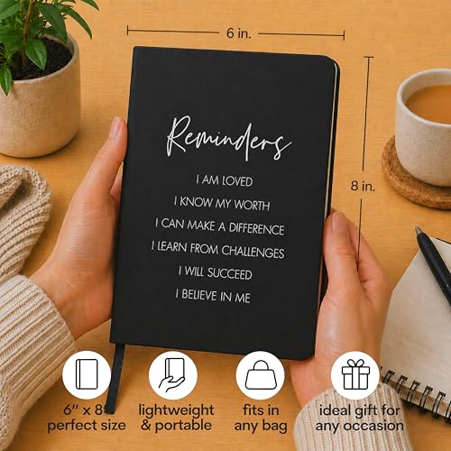 WORLD TRAVELER Eccolo Lined Journal Notebook, Flexi-Cover, Reminders, 256 Ruled Pages, Medium 5.75-x-8.25 inches - color: Reminders