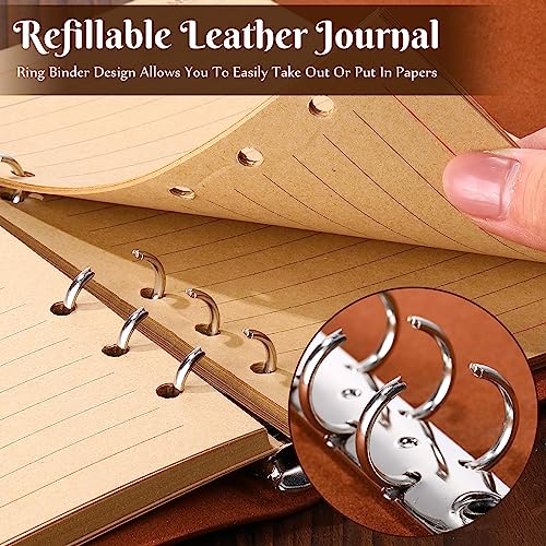 Teling 10 Pieces PU Leather Journal Tree Vintage Refillable Notebook Travel Journal Rustic Bound Diary Daily Writing Notepad with Lined Pages Gifts for Men Women(A7, 3.9'' x 5.7'') - size: A7, 3.9'' x 5.7''