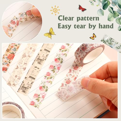 TaoBary 33 Rolls Washi Tape Set, 15mm Holiday Seasonal,Vintage Style - style: Vintage Style