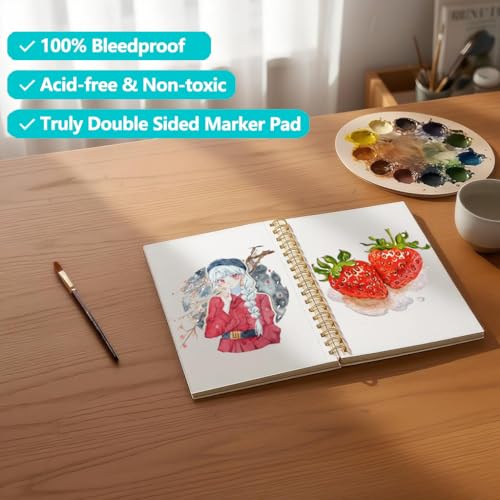 Hapikalor Watercolor Paper Pad, 5.5"x8.5" Water Color Paper, 140lb/300gsm - color: Green, size: 5.5"x8.5" Spiral Bound