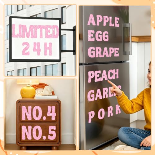 Bulletin Board Letters 74 PCS Glitter Letter Stickers Large 5 Inch, Pink - color: Pink, size: 5 Inch