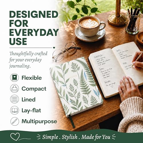 WORLD TRAVELER Eccolo A5 Lined Journal 256 Ivory Pages Lay Flat 6x8 - color: Greenery