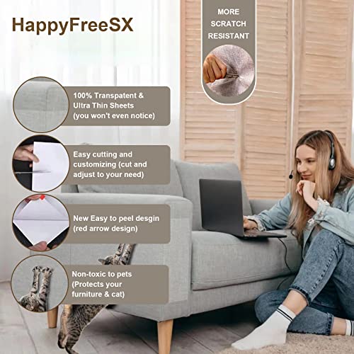 Anti Cat Scratch Furniture Protector, 10 Pack, Cat Scratch Deterrent Tape, Couch Protector for Cats, Furniture Protectors from Cats, Double Sided Sofa Anti Scratching Sticky Tape, cat Training Tape - size: 10PCS