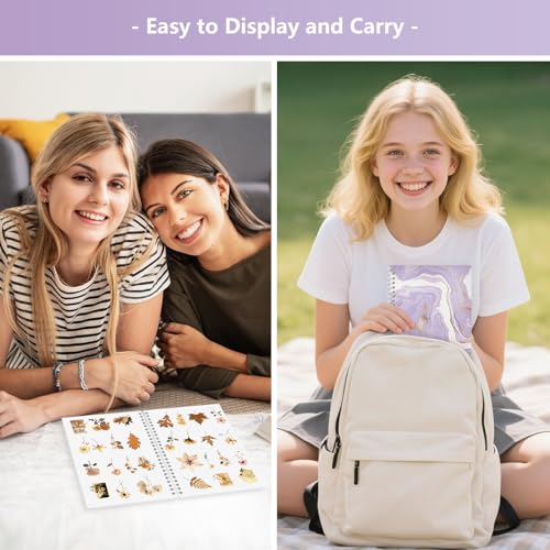 A5 Reusable Sticker Book Collecting Storage Album for Adults, Purple - style: Purple Marble Pattern