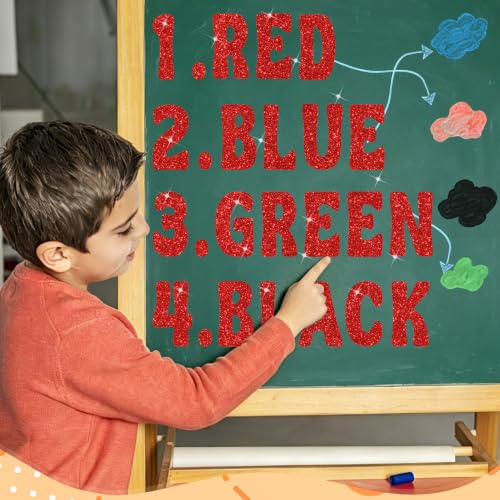 Bulletin Board Letters 74 PCS Glitter Letter Stickers Large 5 Inch, Red - color: Red, size: 5 Inch