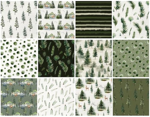 12inch Christmas Scrapbook Paper Forest Animals Patterned Paper,Double-sided Elk Deer Hedgehog Green Leaves Scrapbook Papers,DIY Decopodge Papers, Journal Scrapbooking Supplies, Card Making Supplies . - color: WW118