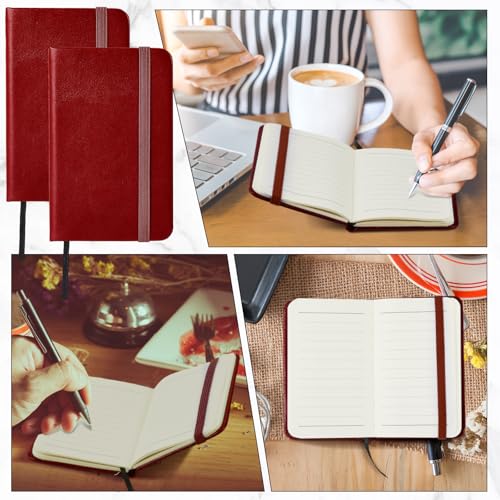 Qeeenar 10 Pcs Mini Pocket Notebook, Solid Color, Burgundy - color: Burgundy, size: Solid Color