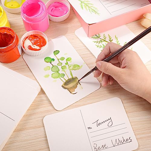 Prudiut Watercolor Postcards 4x6, 48 Sheets, 140Lb/300Gsm Cotton - color: Pink