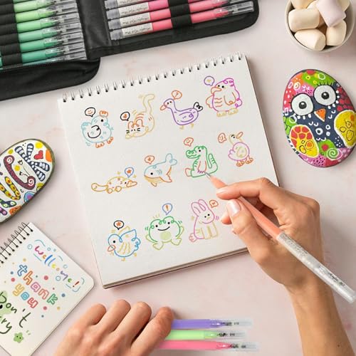 LIUILUCAI Acrylic Gel Pens for Coloring, 24 Deep Colored Pen with Case - color: 24 coloring B