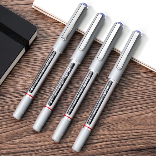 EYEYE Blue Rollerball Pens 1.0mm, 12 Pack Roller Ball Pen Quick Dry, Liquid Blue Ink Pens Bold Point Smooth Writing Pen for Journaling, Note Taking, Office, School Supplies - color: Blue, size: 1.0mm