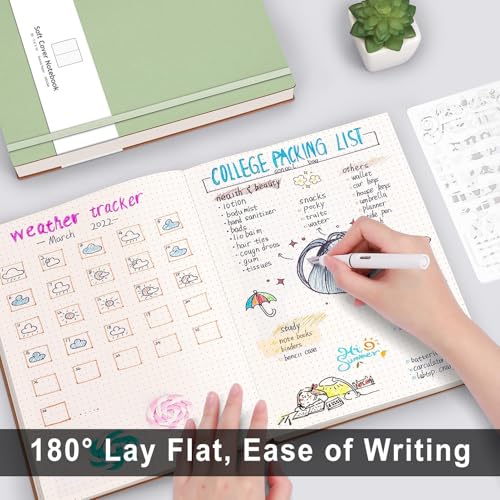 AHGXG Dotted Journal, 320 Pages, B5 (7.6'' X 10'') - color: Light Green, size: B5