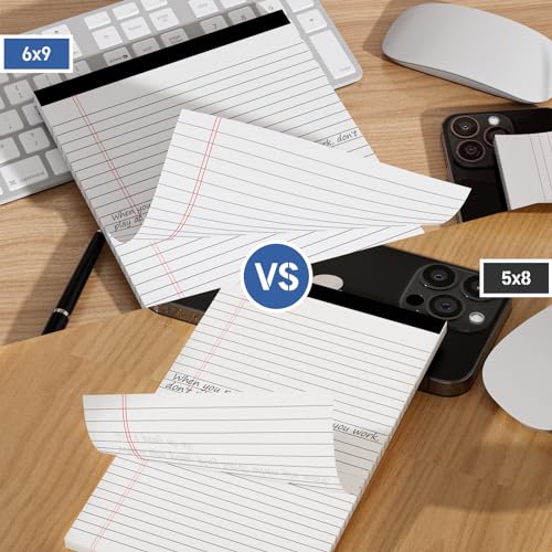 Nichela Legal Pads 4 Pack of Note Pads 6 x 9 Inch Notepad 21lb Thick Paper Legal Pad 30 Sheets Note Pad College Ruled Small Legal Pads 29 Lines Writing Pads for Writing, Sketching, and Note-Taking - style: White-4 Pack