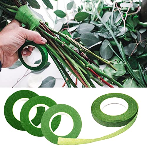 Woohome 6 Roll Florist Stem Wrap, 12mm Width Floral Tape Bouquet Tape, 90 Feet/Roll Flower Tape - color: 6PCS Green and Brown