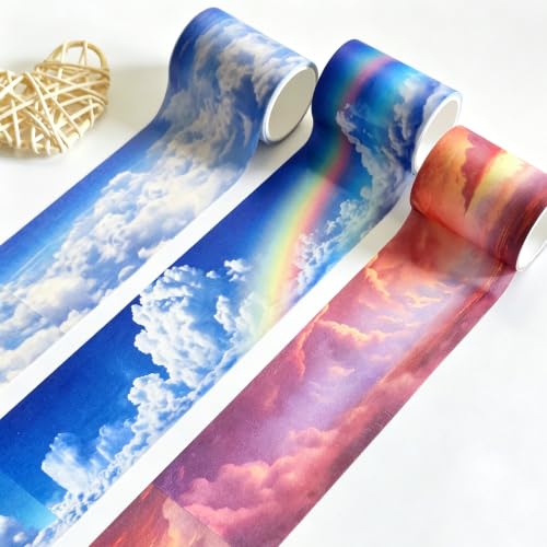 Washi Tape Stickers for Scrapbook Supplies,Sky Stickers for Journaling - color: Sukoon