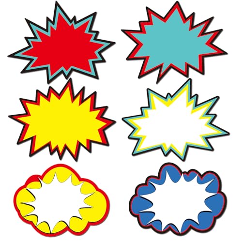 5.5x7in Superhero-Themed Burst Star Cutouts 60 Pcs Sale Price Tags