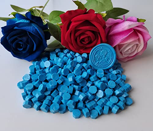 400 Pieces Sealing Wax Beads for Seal Stamp, PORXFLY Wax Seal Beads Great for Wedding Invitations, Wine Packages,Cards Envelopes, Gift Wrapping (Blue) - color: Blue