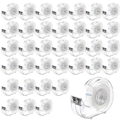 36 Pcs Transparent Tape with Dispenser, 0.7 in x 1000 in