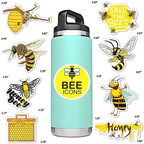 Bee Stickers 50Pcs for Water Bottles Scrapbook, Gift Sticker Pack - style: Bee Stickers