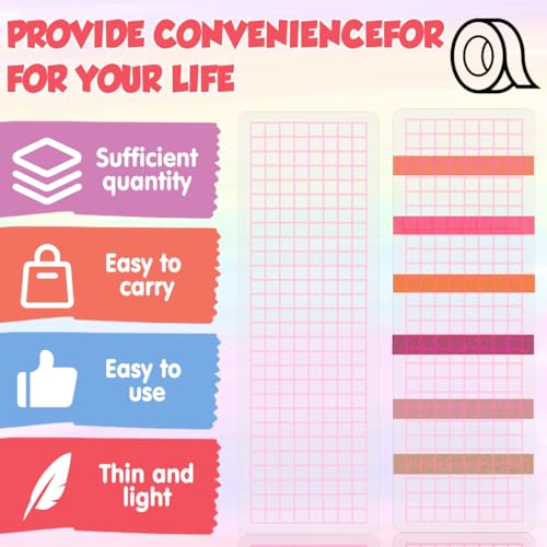 NUOBESTY 45Pcs Washi Tape Organizer Storage Holder, PVC Washi Tape Cards Portable Sample Board for Journaling, Scrapbooking, DIY Craft (5.91 x 1.97 in, Green Blue Pink) - color: Assorted 45pcs