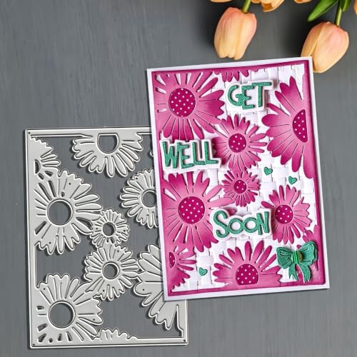 3D Backgrounds Frame Metal Cutting Die for Scrapbooking, Metal Die Cuts Stencils & Crafting Die Cut New Cutting Dies DIY Album Card Making Decor Paper Craft (Daisy-Shaped Frame 5.5 x 4 in) - color: Daisy-Shaped Frame 5.5 x 4 in