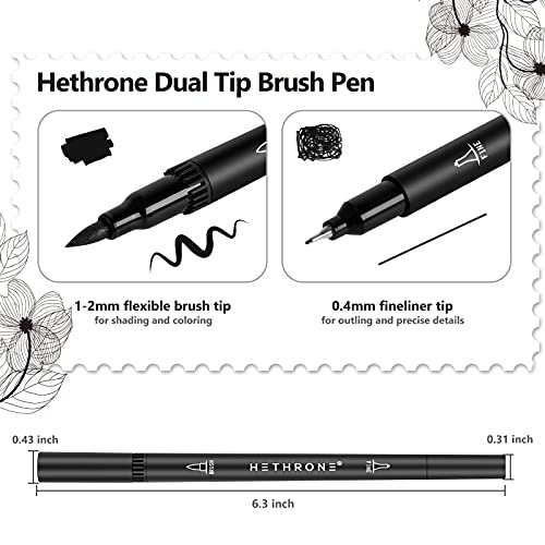 Hethrone Black Coloring Markers (Pack of 12)