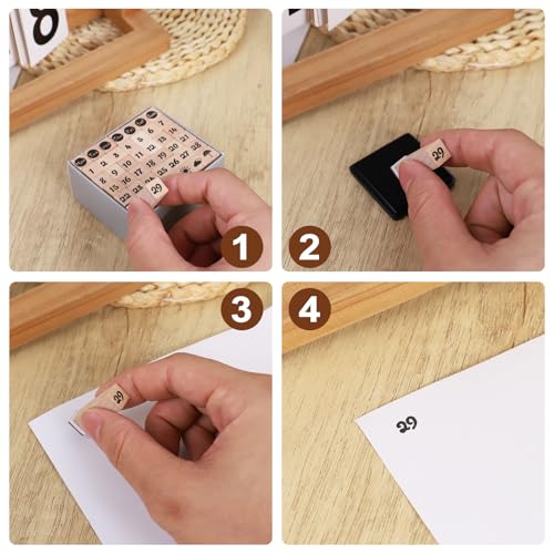 Koqye 47PCS Wooden Rubber Stamps Vintage Letter Week Number Weather - color: Week & Number & Weather