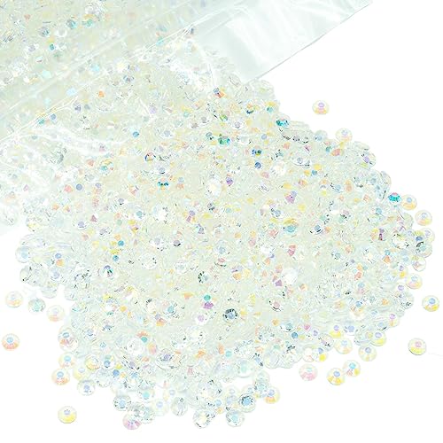 qiipii 9500PCS 4mm Transparent AB Resin Rhinestones, Clear White AB Flatback Jelly Resin Rhinestones Bulk SS16 Non-Hotfix Stones Diamonds Crystals Gems for Mugs Tumblers Bottles DIY Crafts Decoration - color: Transparent White Ab, size: 4mm Large Wholesal
