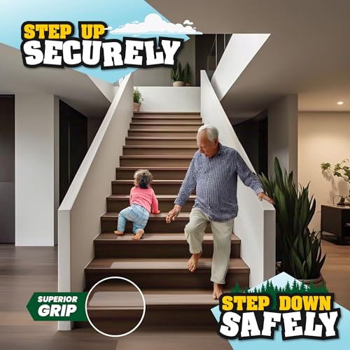 16 Pack Clear Stair Treads for Wooden Steps Indoor – 24"x4" Invisible Stair Treads Non Slip | Transparent Self-Adhesive Anti Slip Tape for Kids, Seniors & Pets | Includes Rubber Roller