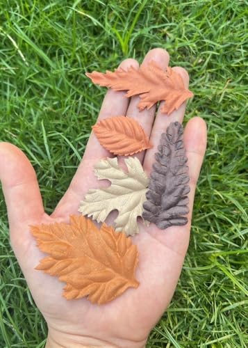 100 pcs Mulberry Paper Leaves DIY Craft Scrapbooking Wedding DIY Craft Supplies Card Mixed Leaves (Mixed Brown Tone) - color: Mixed Brown Tone