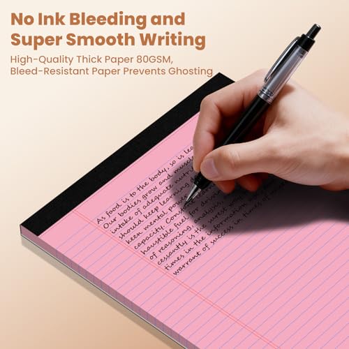 5pcs Legal Pads 8.5 x 11, Perforated Color Notepad 8.5x11, 50Sheets/Pad - color: Multi-color, style: 5 Pads-50 Sheets/Pads