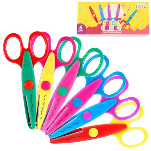 UCEC Craft Scissors Decorative Edge, 6 Pack, Bright Zig Zag Scissors - color: Style 2