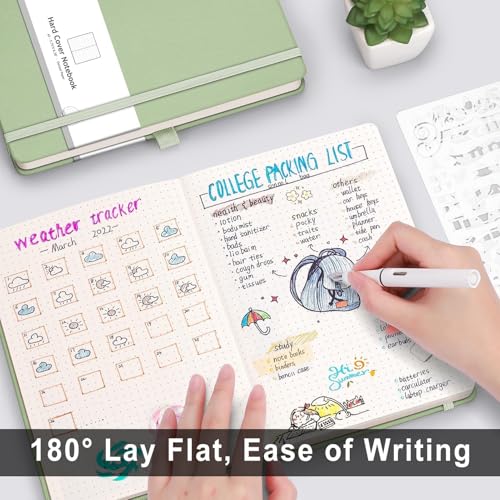 AHGXG Dotted Journal, 320 Pages, A5 (5.75'' × 8.38'') - color: Light Green, size: A5