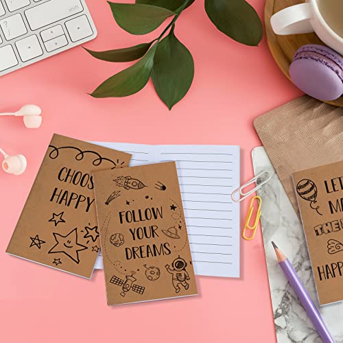 Zonon 24 Pcs Mini Notebooks, 3.2 x 5 for Back to School,Kraft Style | Small Lined Notepad, Pocket Colorful Journal, for The First Day of School Classroom Coworker Office Supplies - style: Kraft Style