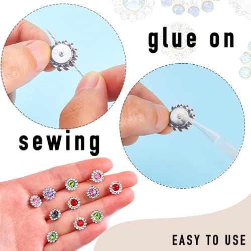500Pcs Flower Rhinestones, Crystal Bedazzling (10mm - Silver) - color: 10mm - Silver