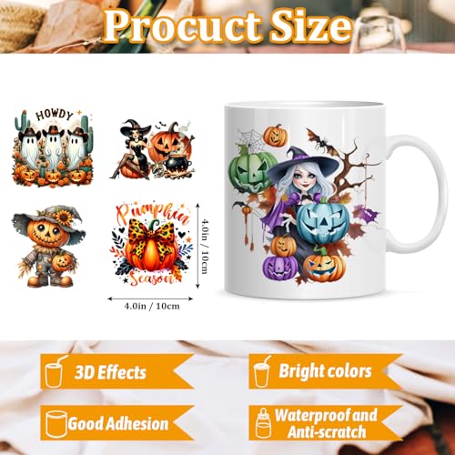 UV DTF Cup Wraps for 16 oz, 20 Sheets Halloween Uvdtf Cup Wraps for Tumblers, Glass Cups, Rub on Transfers for Crafts, UV DTF Stickers, Cold Transfer Stickers, Vinyl Decals for Mugs Coffee - style: Halloween-01