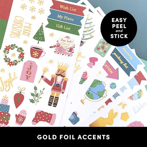 PAPERAGE Rainbow Theme Sticker Decals, 25 Sheets, Over 1,680 Seasonal & Gold Foil Stickers for Planners, Calendars, Scrapbooks, Journals & Notebooks - color: Seasonal