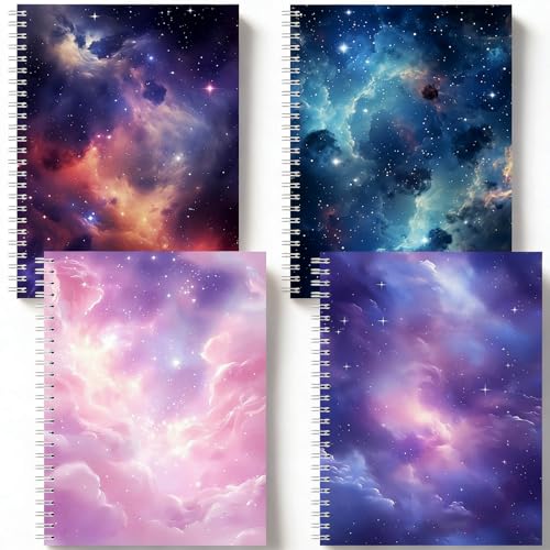 BetterJonny 4 Pcs Reusable Sticker Book Collecting Album Blank Sticker Storage Organizer Book, A5 Size 24 Inner Pages Per Album, Release Paper for Collecting Stickers, Labels(Dreamlike Starry Sky)