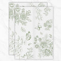Vellum Paper 5x7 Pre-Folded Green Rose Butterfly, Vellum Jackets 30 Pcs - color: Green Rose Butterfly