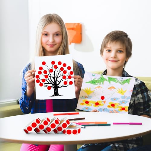 0.75 inch Colored Dot Stickers 4 Rolls 4000pcs Red Round Marking Label - color: Red, size: 4 Rolls-4000PCS