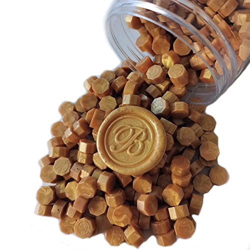 400 Pieces Sealing Wax Beads for Seal Stamp, PORXFLY Wax Seal Beads Great for Wedding Invitations, Wine Packages,Cards Envelopes, Gift Wrapping (Gold) - color: Gold