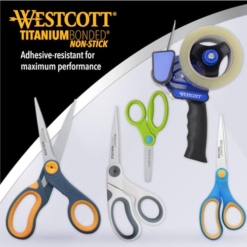 Westcott School Scissors for Kids Ages 12+ and Up - Back to School Essentials and Classroom Supplies - 7-Inch Pointed Student Scissors - for Right- or Left-Handed Use - Assorted Colors - 1 Pack - style: Non-Stick